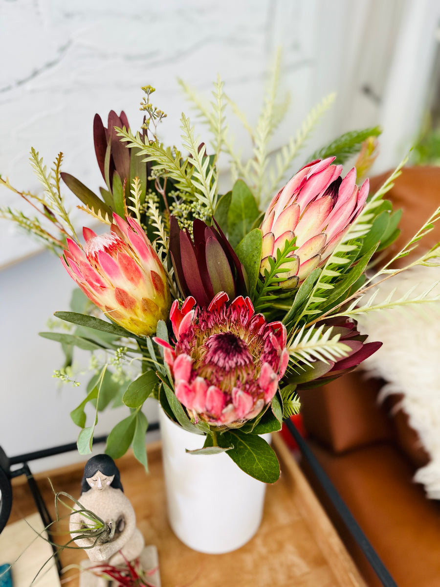 Pink Ice Protea Bouquet - Fresh Cut Protea Flower Arrangement