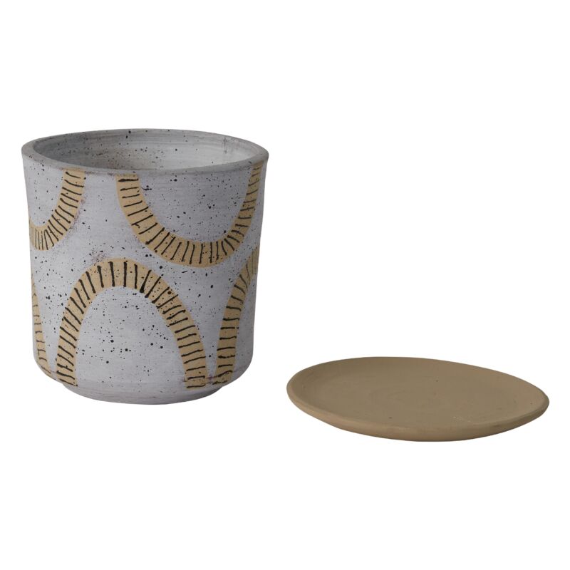 Papyrus Pot - Planter with Watering Saucer - Fits 4