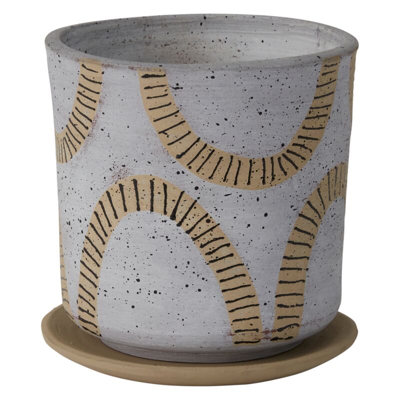 Papyrus Pot - Planter with Watering Saucer - Fits 4