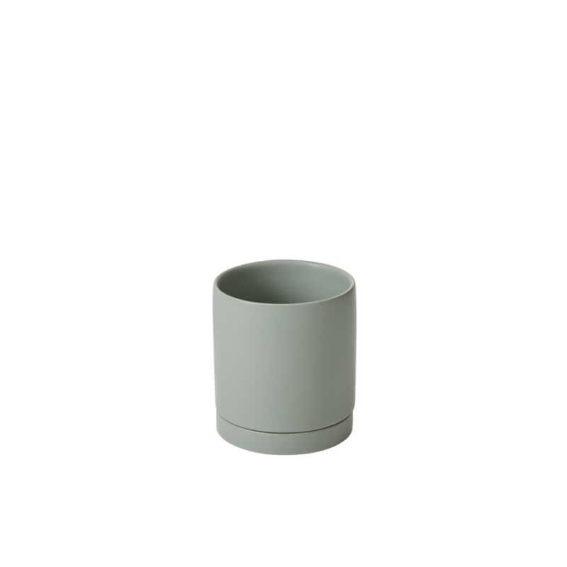 Avery Pot - Planter with Watering Saucer - Matte Grey - Fits 4