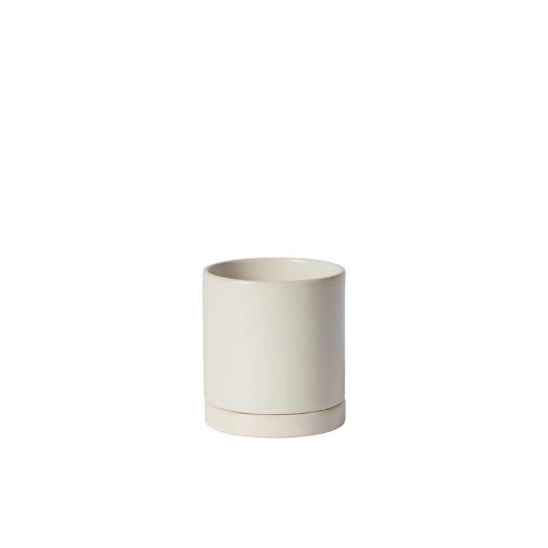 Avery Pot - Planter with Watering Saucer - Matte White