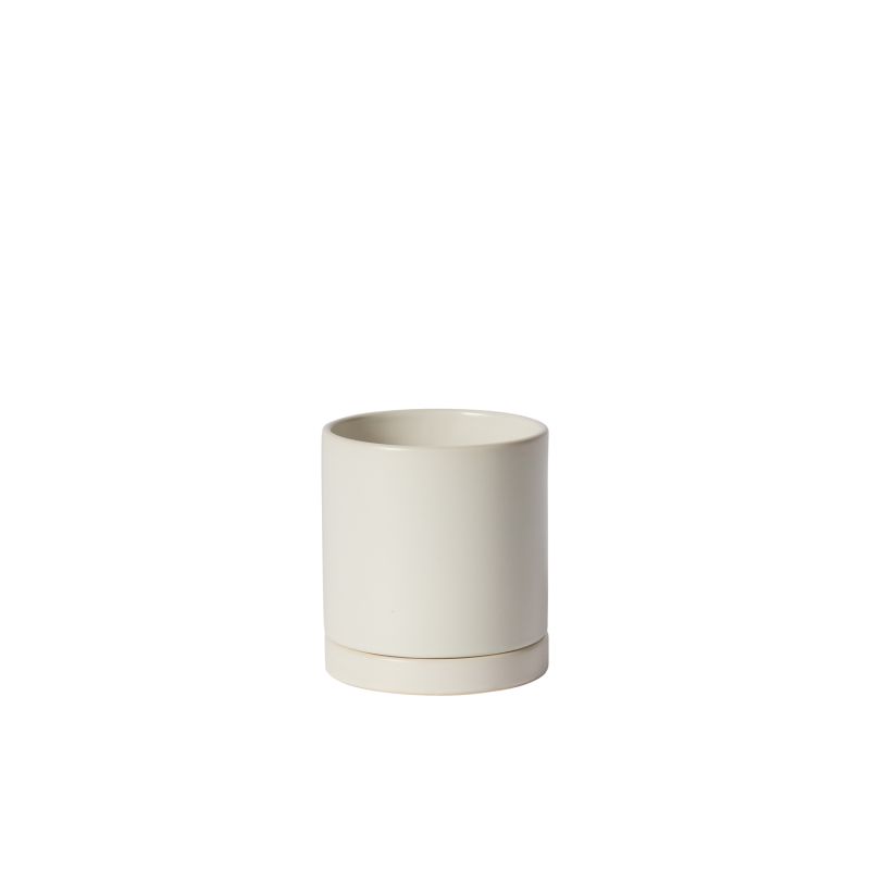 Avery Pot - Planter with Watering Saucer - Matte White - Fits 4