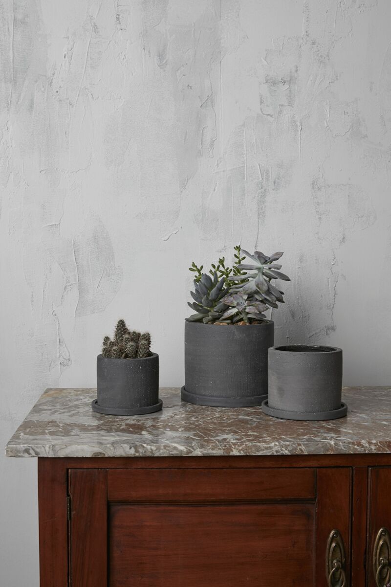 Slate Planter - Pot with Watering Saucer - Fits 4