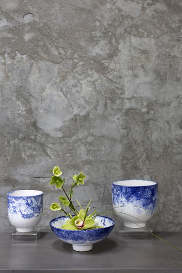 Blue Bubble Glaze Planter