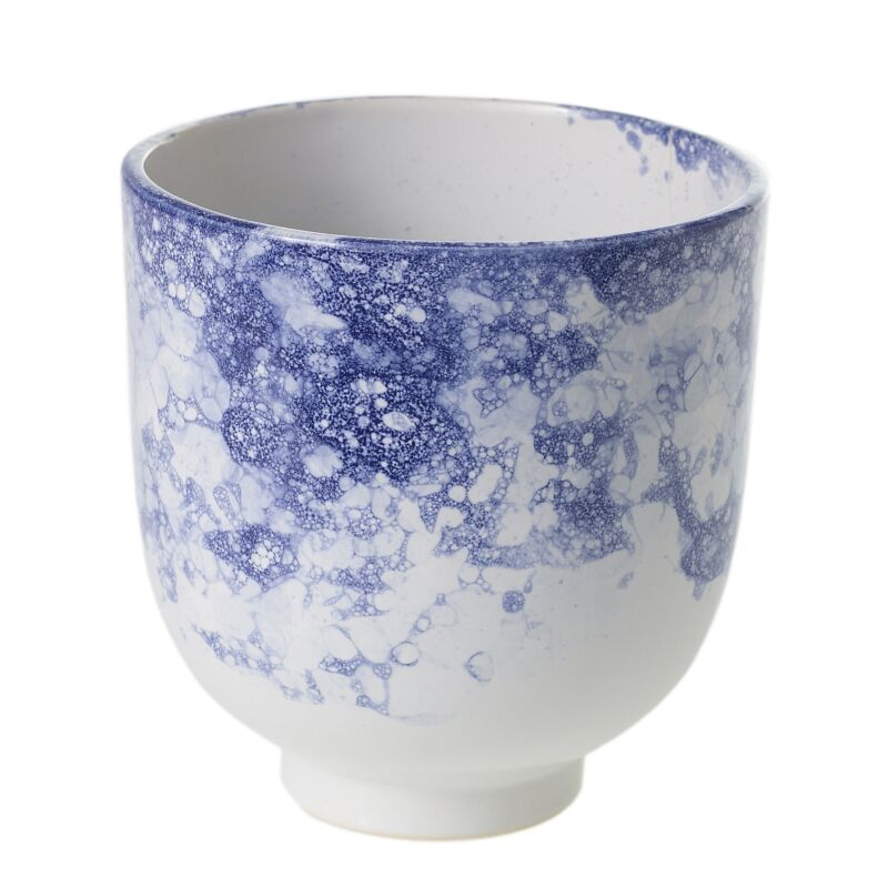 Blue Bubble Glaze Planter