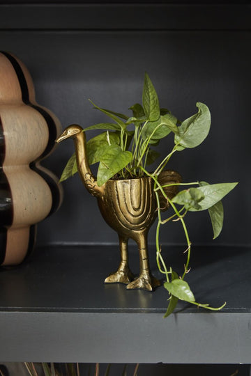 Gold Ostrich Planter