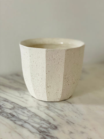 Geometric Stone Pot - 8” Planter